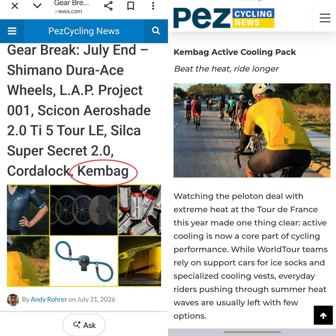Featured in PezCycling News: Pro-Level Cooling for Everyday Cyclists