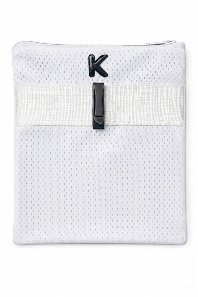 White strap-free cycling cooling backpack with integrated ice pack pouch